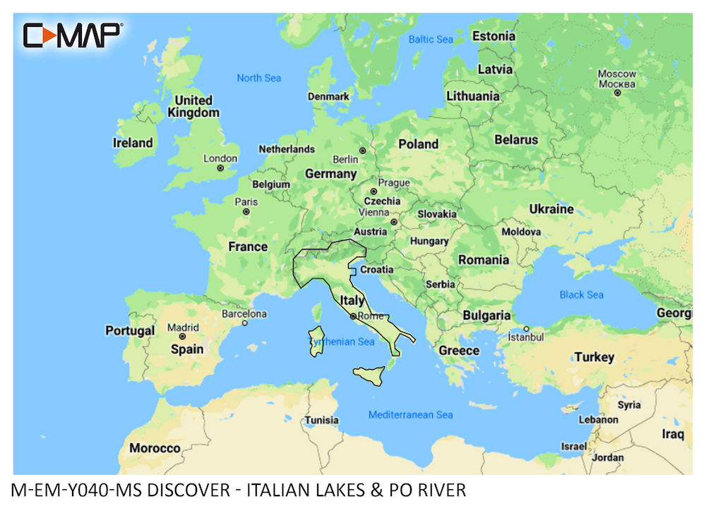 C-MAP DISCOVER Italian Lakes & Po River