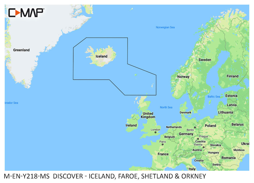 C-MAP DISCOVER Iceland, Faroe, Shetland & Orkney