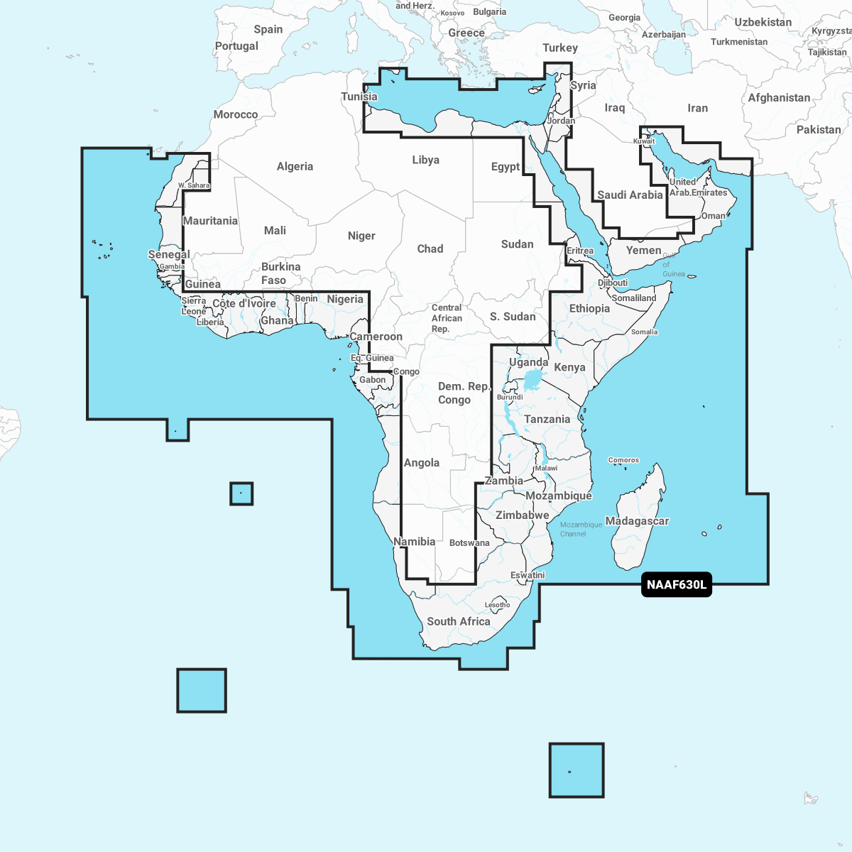 Navionics+ AF630L Africa & Middle East (Afrika & Mittlerer Osten) Digitale Seekarte Large