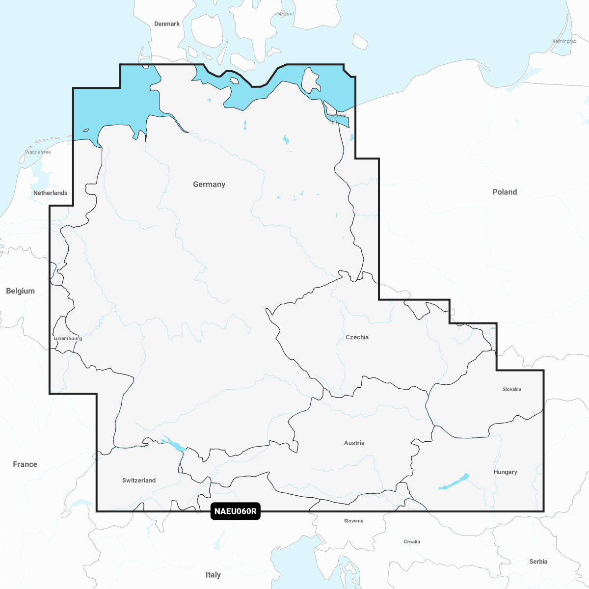 Navionics+ EU060R Germany, Lakes & Rivers (Deutschland Seen und Flüsse) Digitale Seekarte Regular