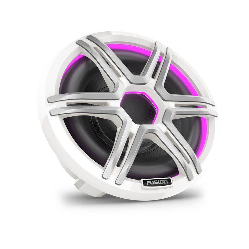 FusionApolloSubwoofer_10inch_SportsWhite_FrontRight_Magenta