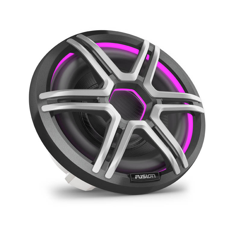 FusionApolloSubwoofer_10inch_SportsGray_FrontRight_Magenta