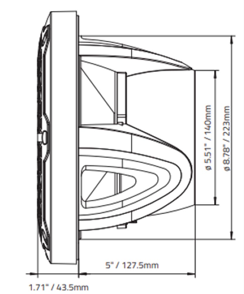 DS18 Subwoofer 10" carbon mit LED / CF-10SUB
