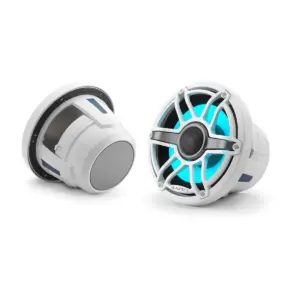 JL Audio M6-Marinelautsprecher - 8,8 Zoll mit LED und weißem Sport-Grill (Paar)